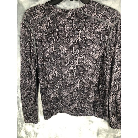 Rails EMILIA Snake Skin Print Woman’s Long Sleeve Top Charcoal Gray Sz XS - Picture 11 of 16